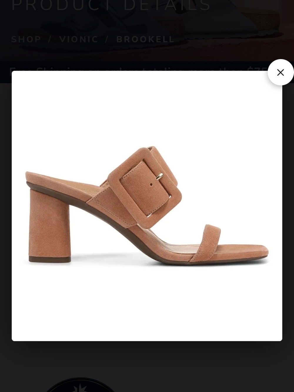Vionic Women's Suede Brookell  Buckle Slide Sandals in Blush - Picture 11 of 15